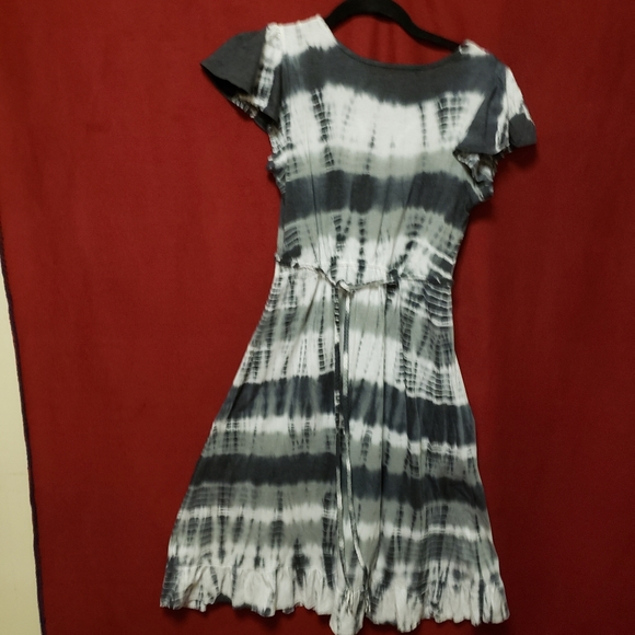 Vintage RXB Tye-dye Dress with Floral embroidery & Rhinestones- small-gpl - Picture 8 of 8